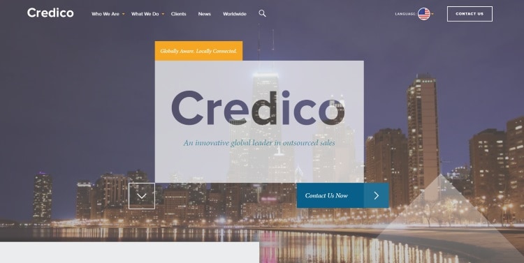 Screenshot of Credico USA website