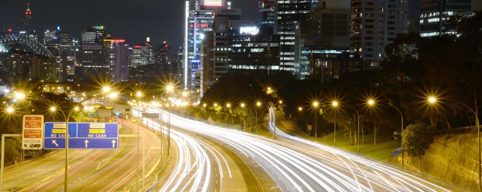 Long exposure nighttime traffic, Sydney
